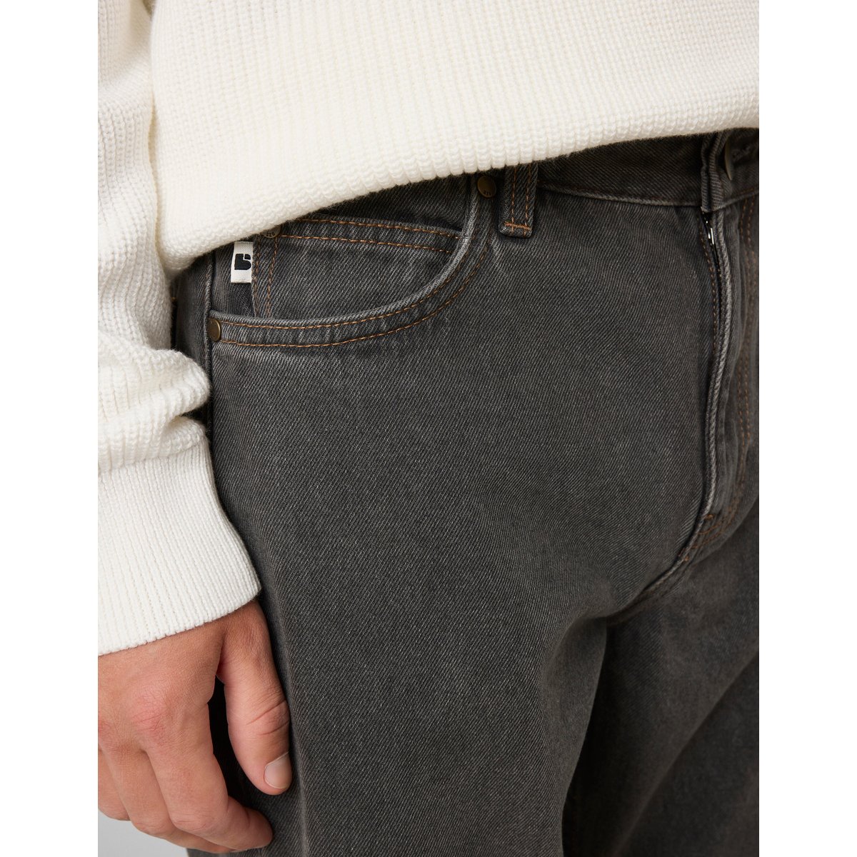 Jean relaxed black used gris foncé, BZB