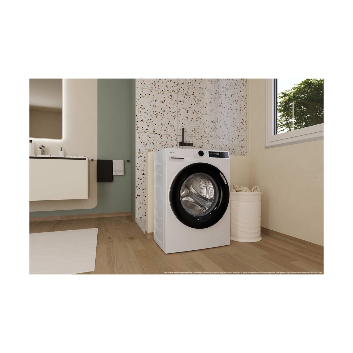 Lave linge hublot BR 414BL9-S couleur unique, CANDY