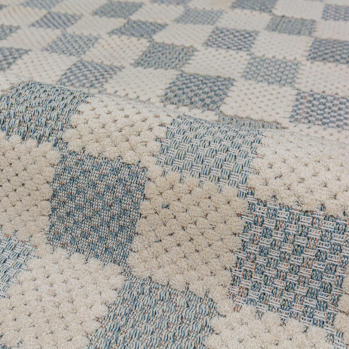 Tapis lavable MUTED CHECKERBOARD bleu, FLAIR RUGS