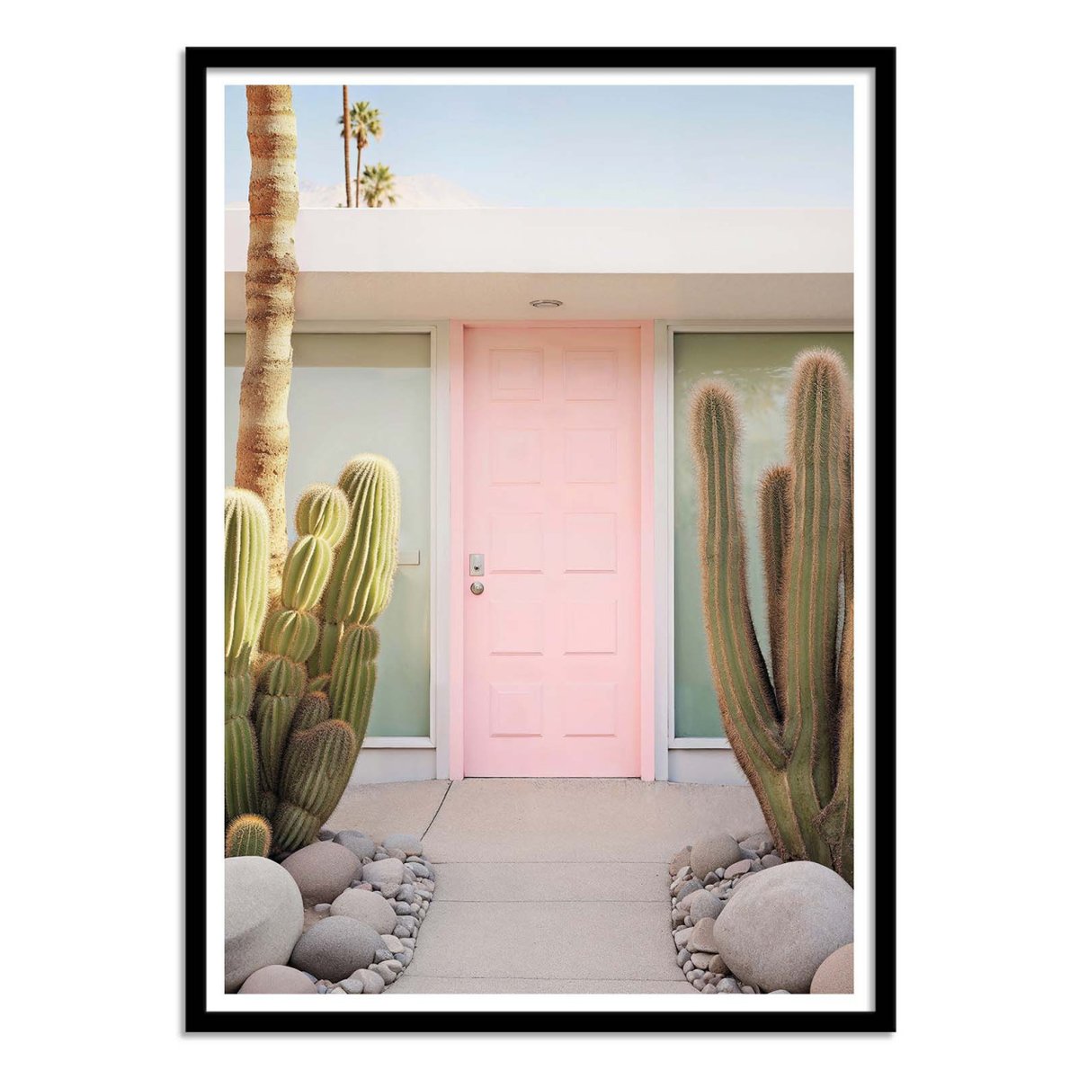 Affiche d'art - Palm Springs Pink door - Philippe Hugonnard couleur unique, WALL EDITIONS