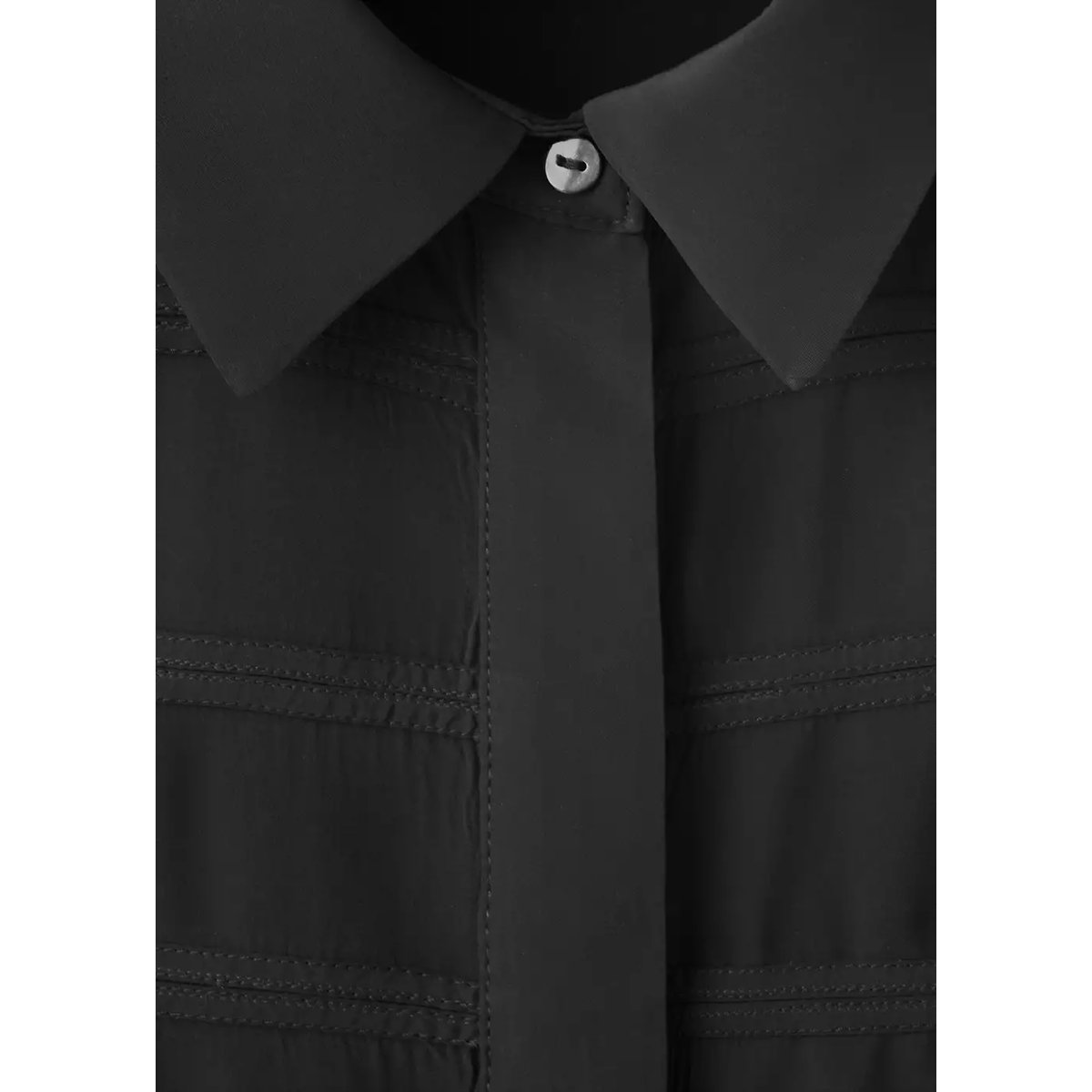 Blouse droite avec brandebourgs décoratifs noir, MANGO