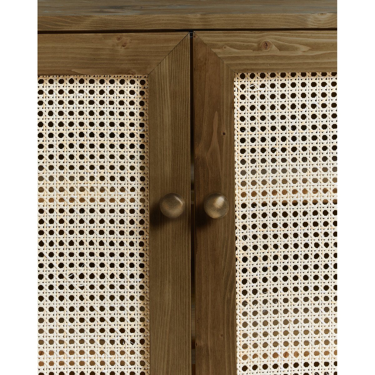 Meuble à chaussures bois et rotin naturel 100 cm - HAYDÉ marron foncé, HANNUN