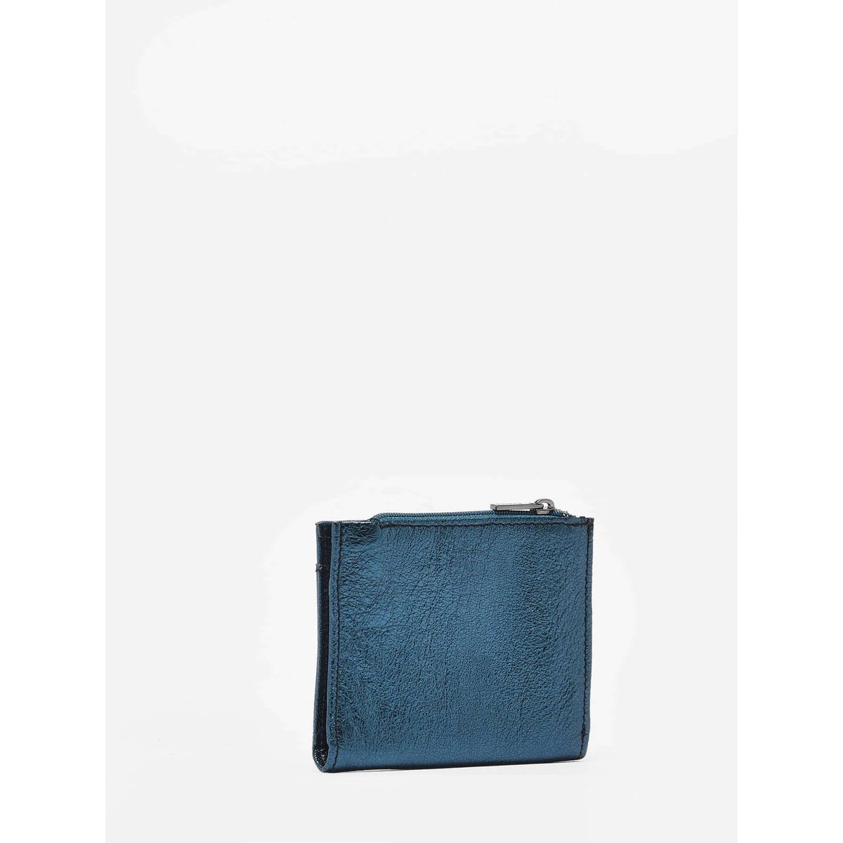 Porte-monnaie Etincelle Irisée cuir petrole, ETRIER