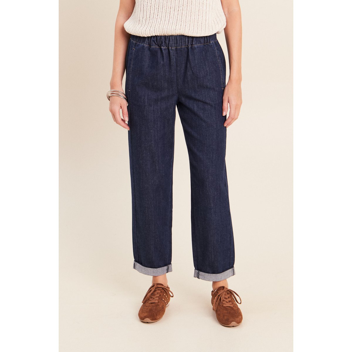 Jean mom en denim denim brut, BREAL