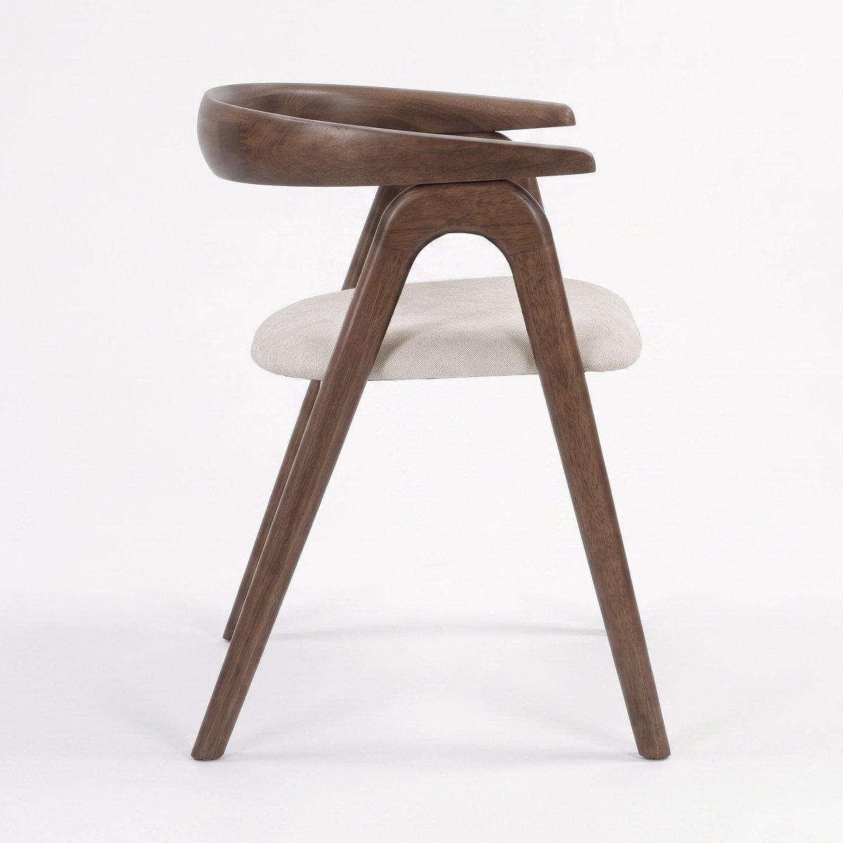 Chaise en bois d'hévéa et tissu - HAWA marron, MAISON PAVANE