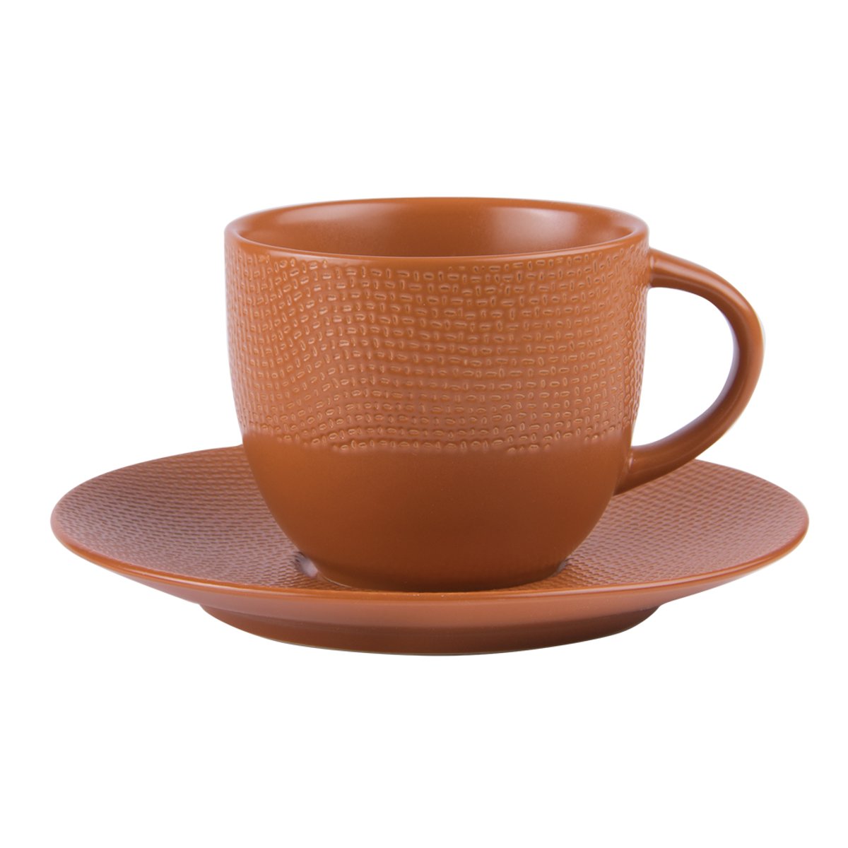 Tasse à thé et sa soucoupe Vésuvio  22 cl (lot de 6) orange, TABLE PASSION