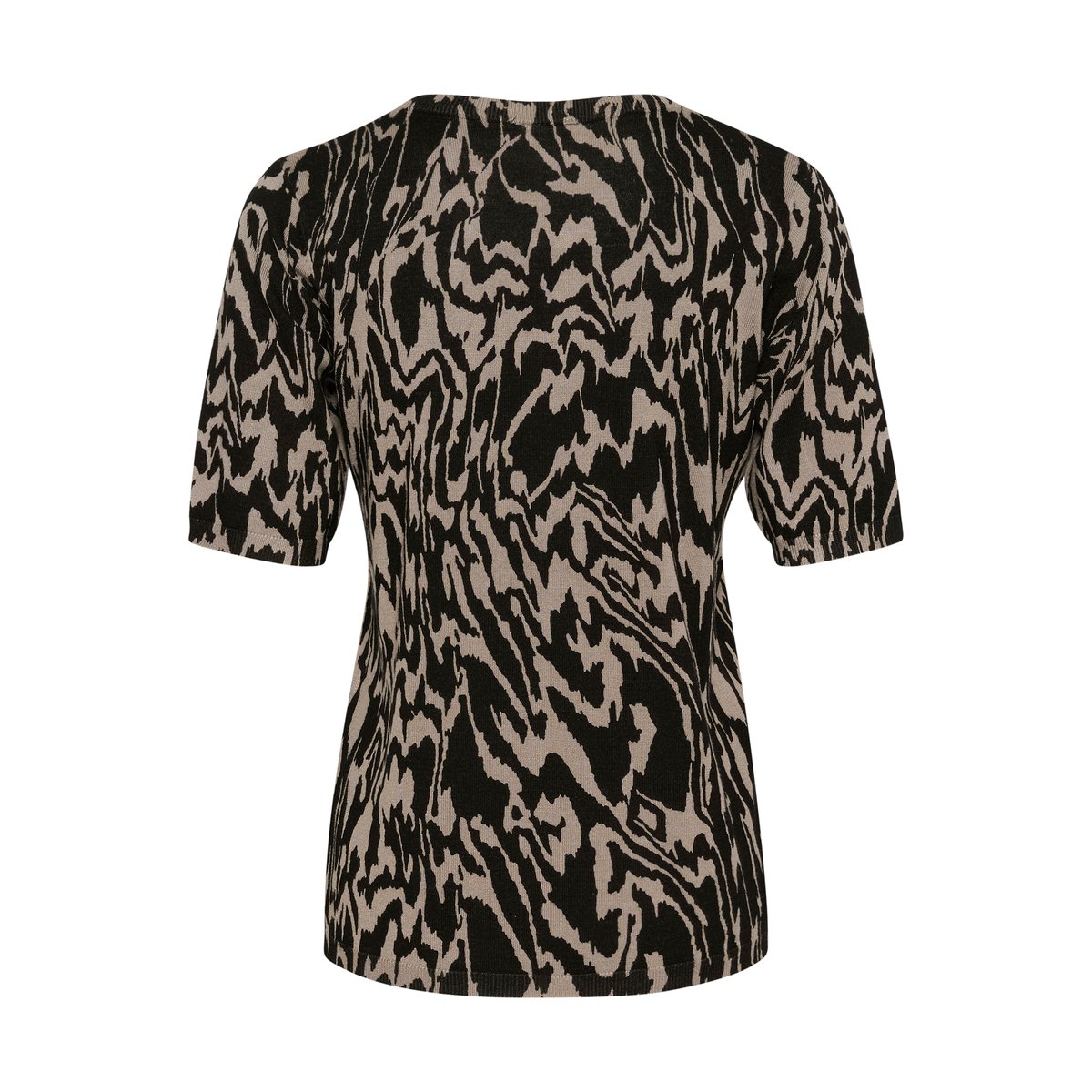 Pullover tricoté noir/elephant graphic lines, KAFFE