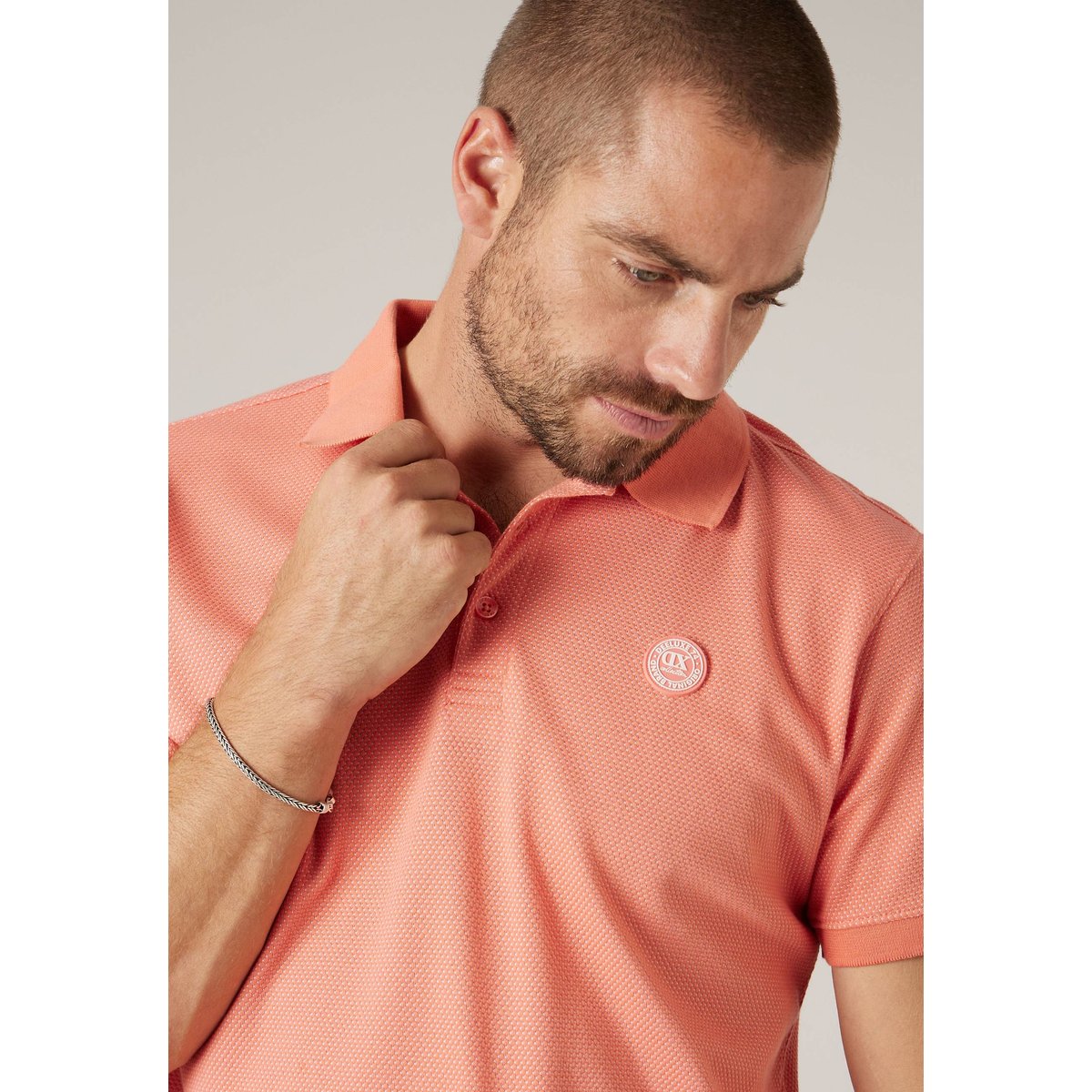 Polo homme en coton BAKY tangerine, DEELUXE