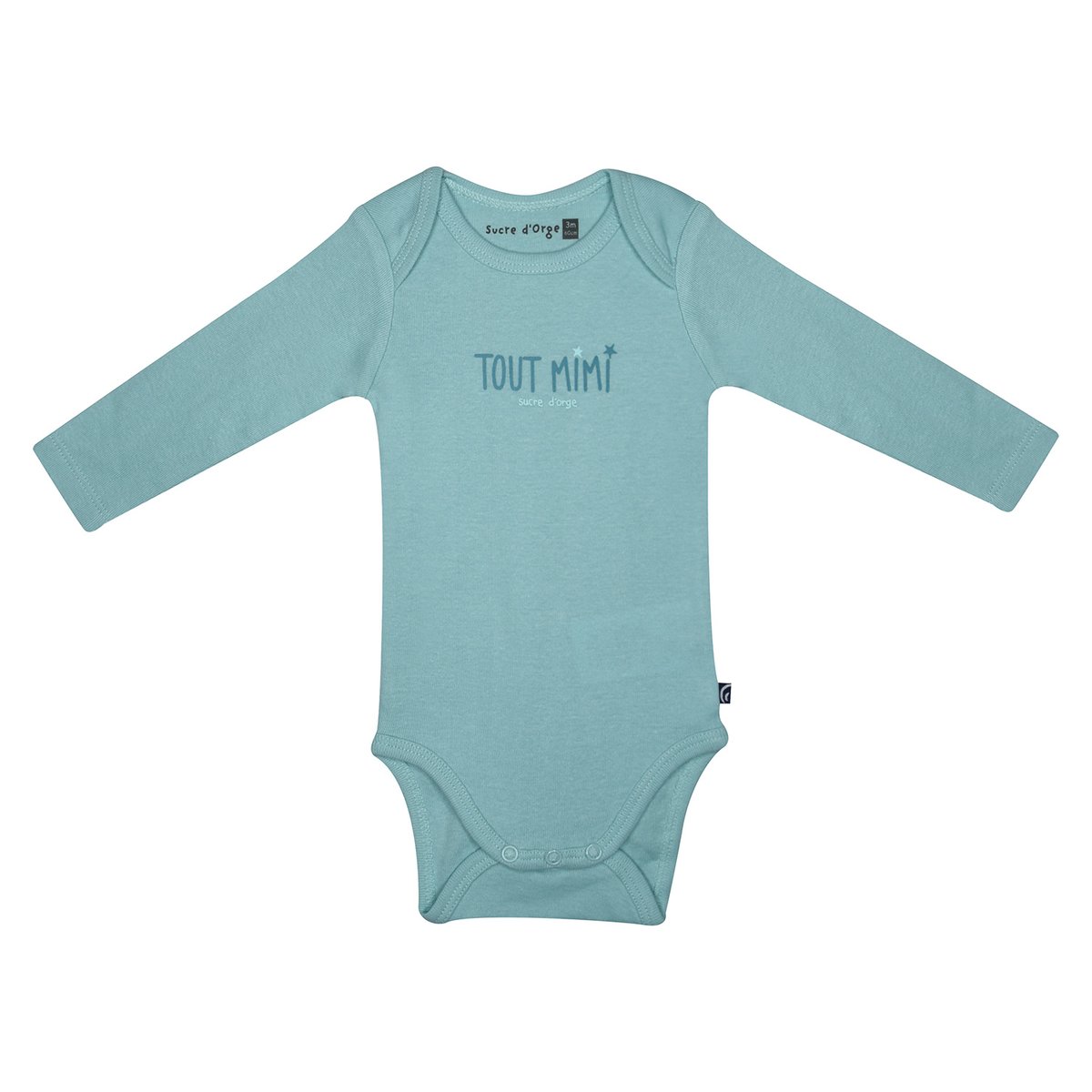 Lot de 3 bodies ider manches longues bebe vert, SUCRE D'ORGE