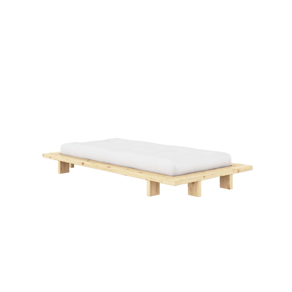 Lit futon JAPAN enfant en pin massif 90x200, sommier inclus  - JAPAN bois clair, KARUP DESIGN