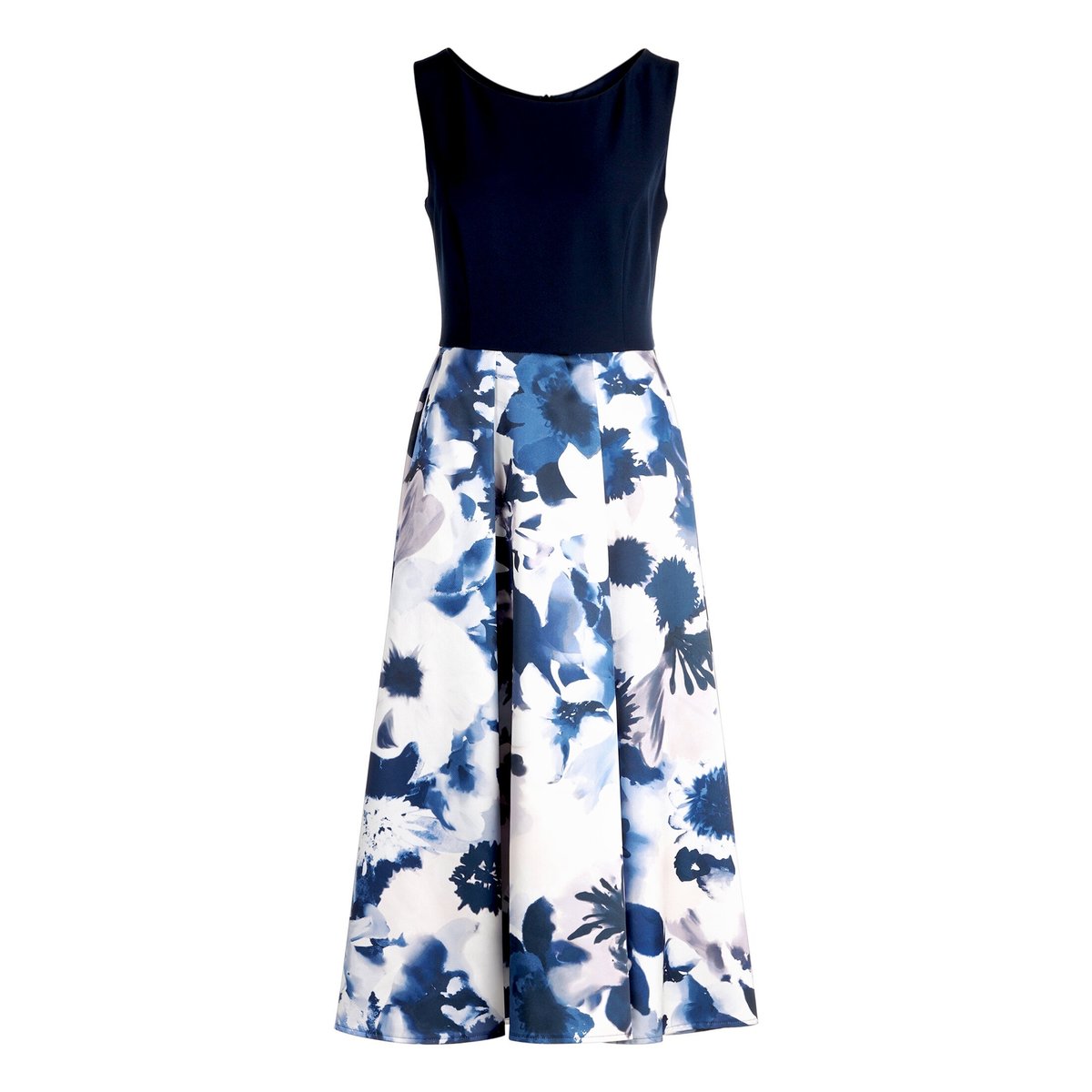 Robe de cocktail à jupe évasée patch dark blue/dark blue, VERA MONT