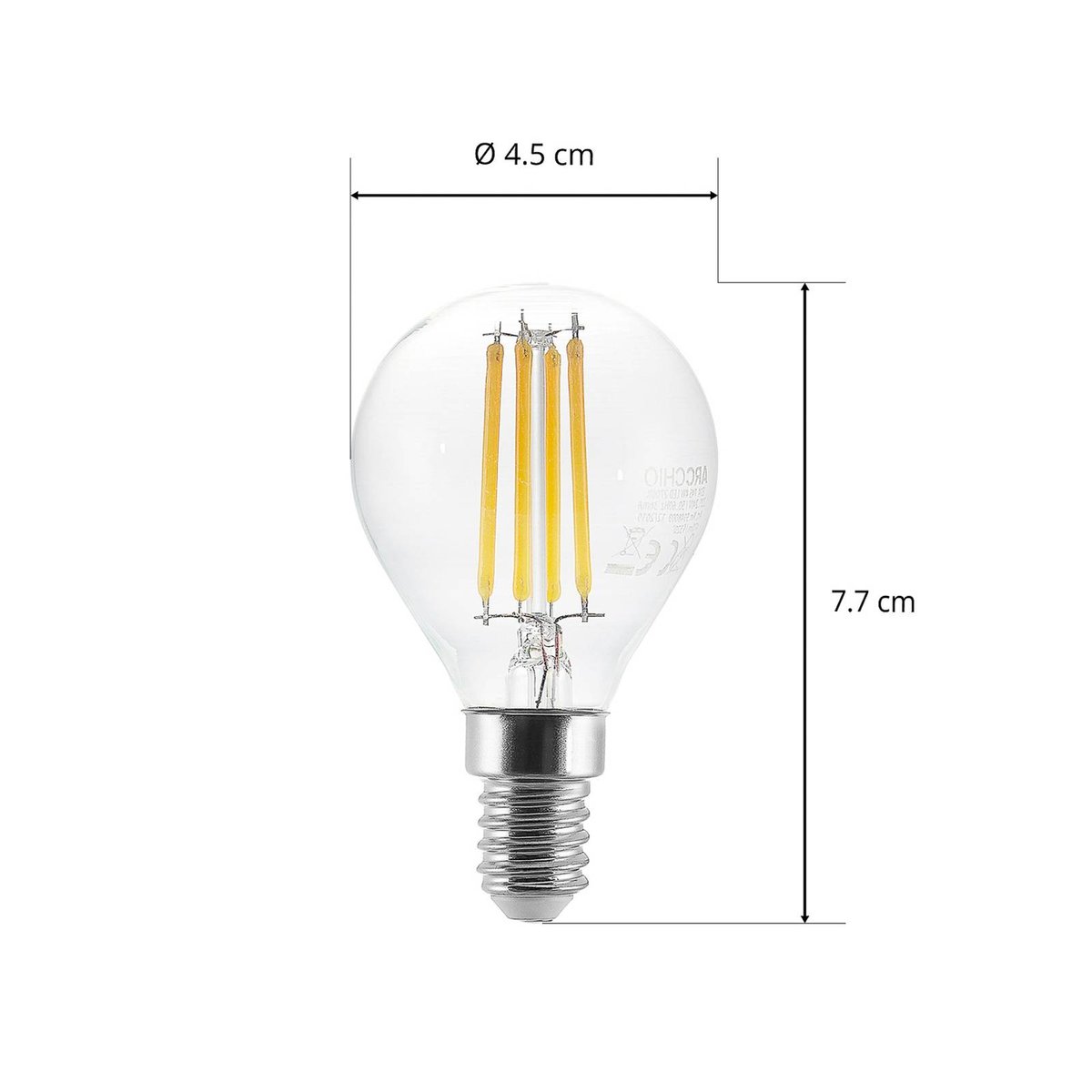 Ampoule E14 en verreLED, E14 4W couleur unique, ARCCHIO