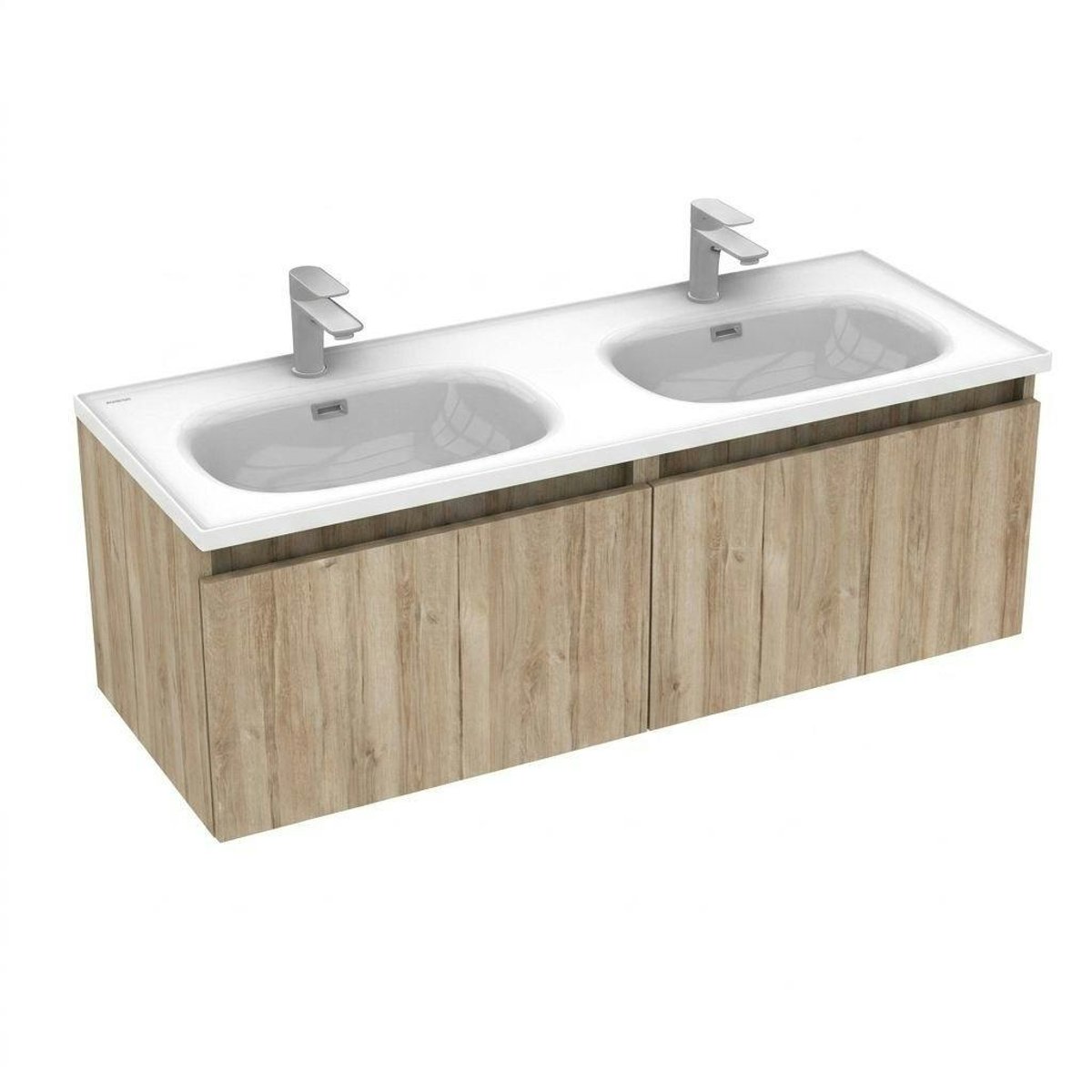 Meuble double vasque suspendu 120 cm SELIA bois clair, PIER IMPORT