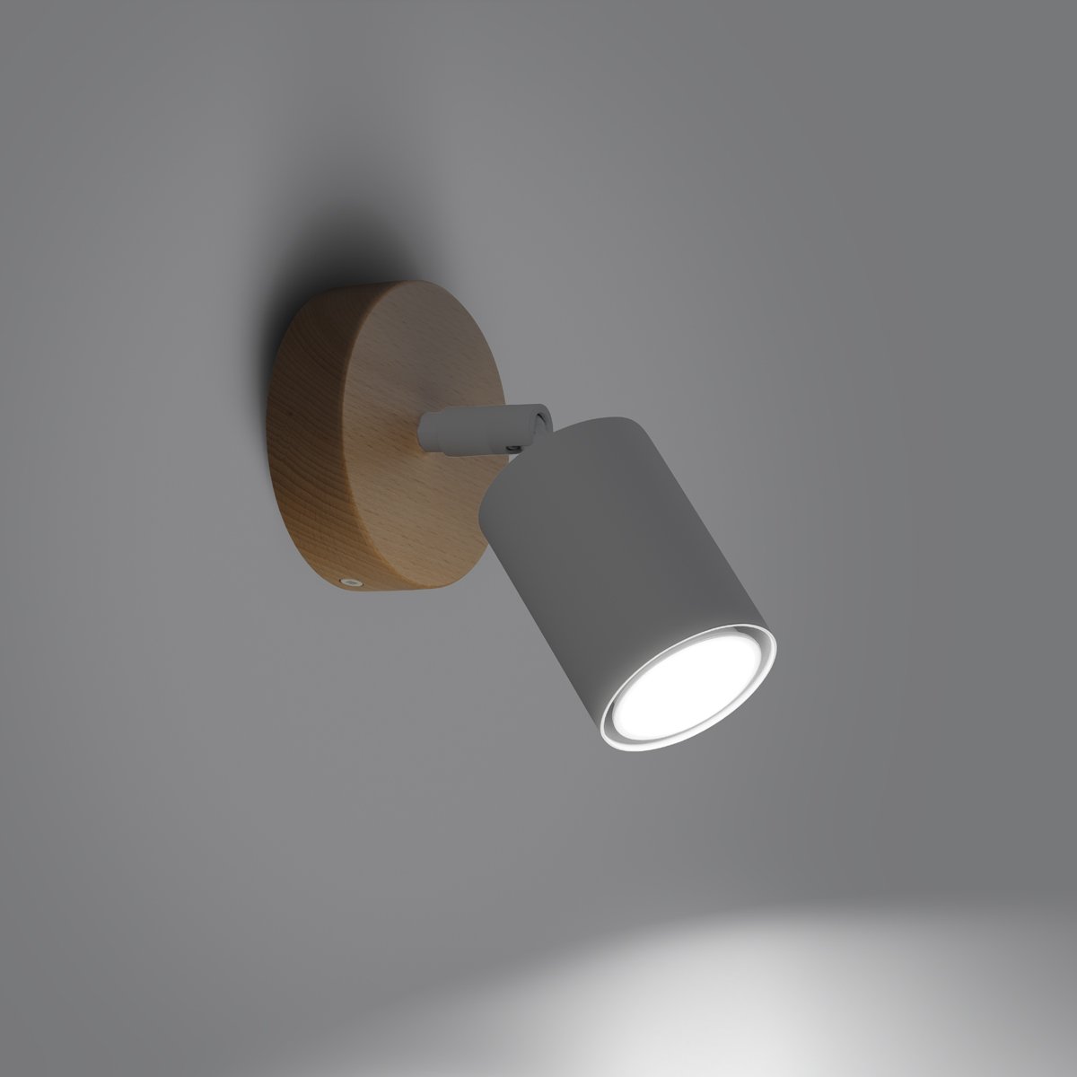 Applique Acier Bois/Blanc GU10 1 Verdo marron, EDEN
