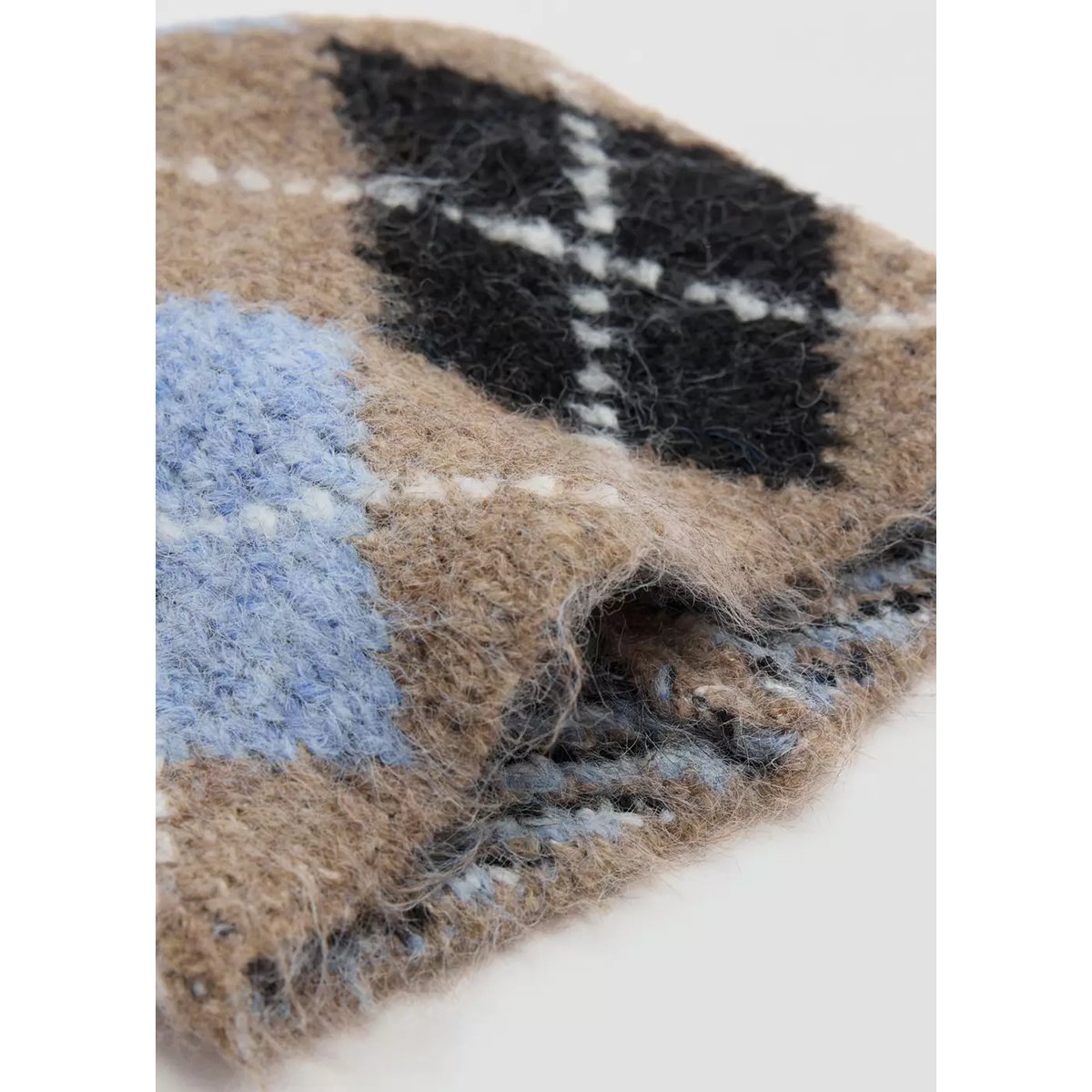 Chapeau à motifs de losanges marron moyen, MANGO