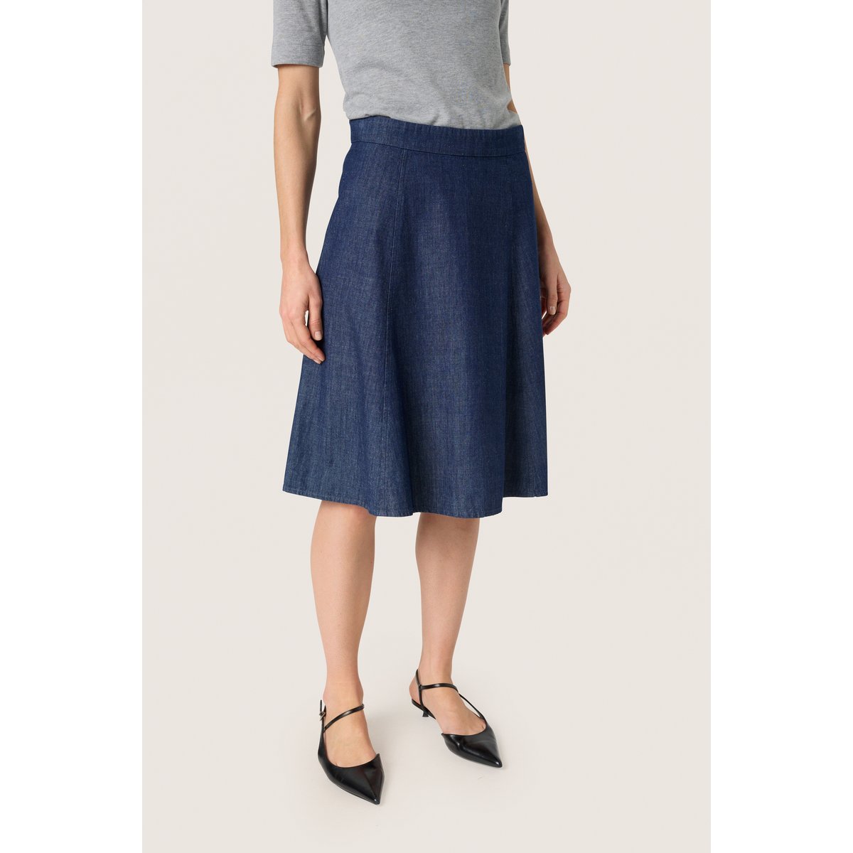 Jupe - tissage léger bleu dark blue denim, SOAKED IN LUXURY
