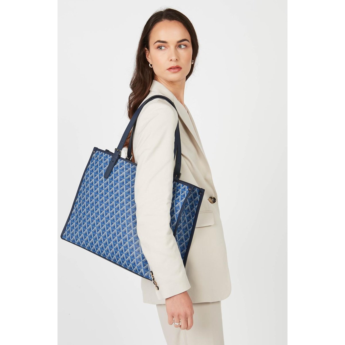 Grand sac cabas épaule, Made in France IKON bleu électrique, LANCASTER