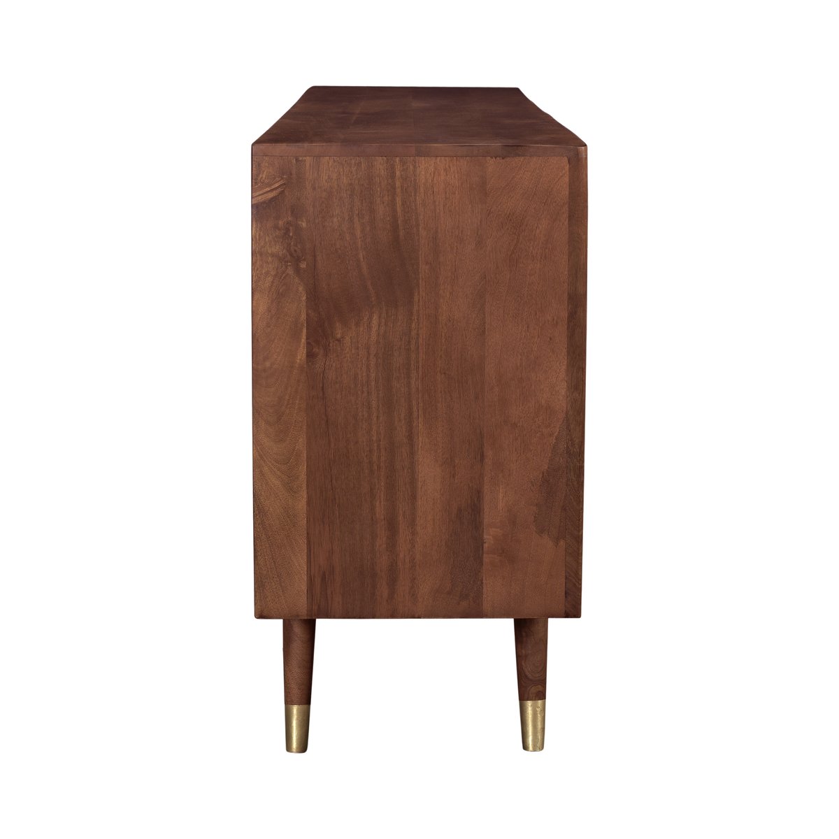 Buffet en bois massif 3 portes 3 tiroirs et - COLOMBO bois foncé et détails dorés, MAISON PAVANE