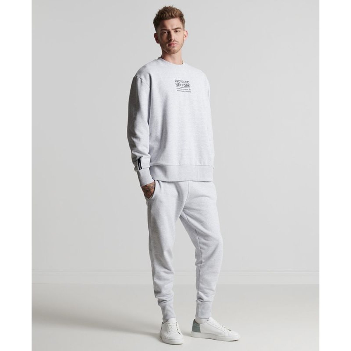 Sweat ras-du-cou Recycled City flocon chiné, SUPERDRY