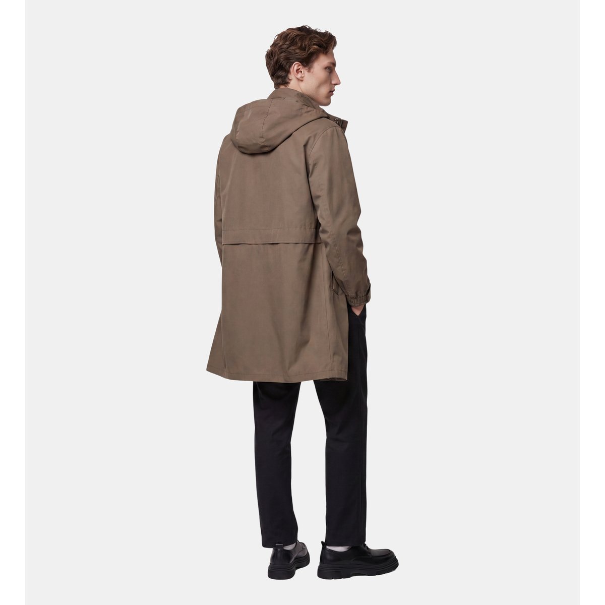 Parka longue tarklit à capuche marron gris, GALERIES LAFAYETTE