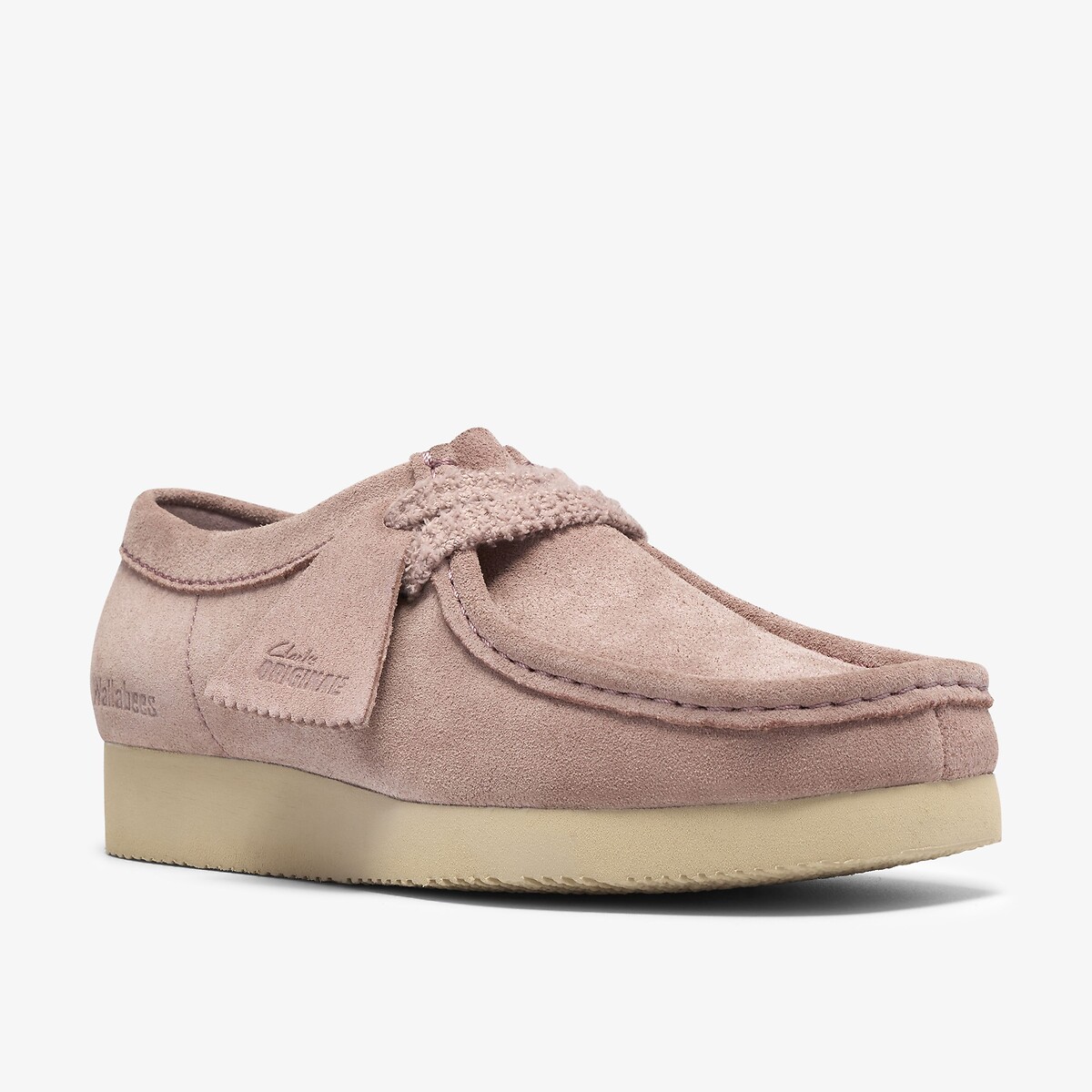 Wallabee Lite suede shoes pink, CLARKS