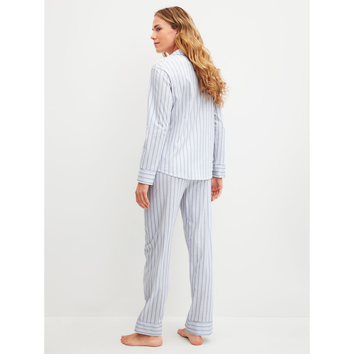 Pyjama à boutons manches longues Coton STRIPED DREAMS aura blue, CALIDA