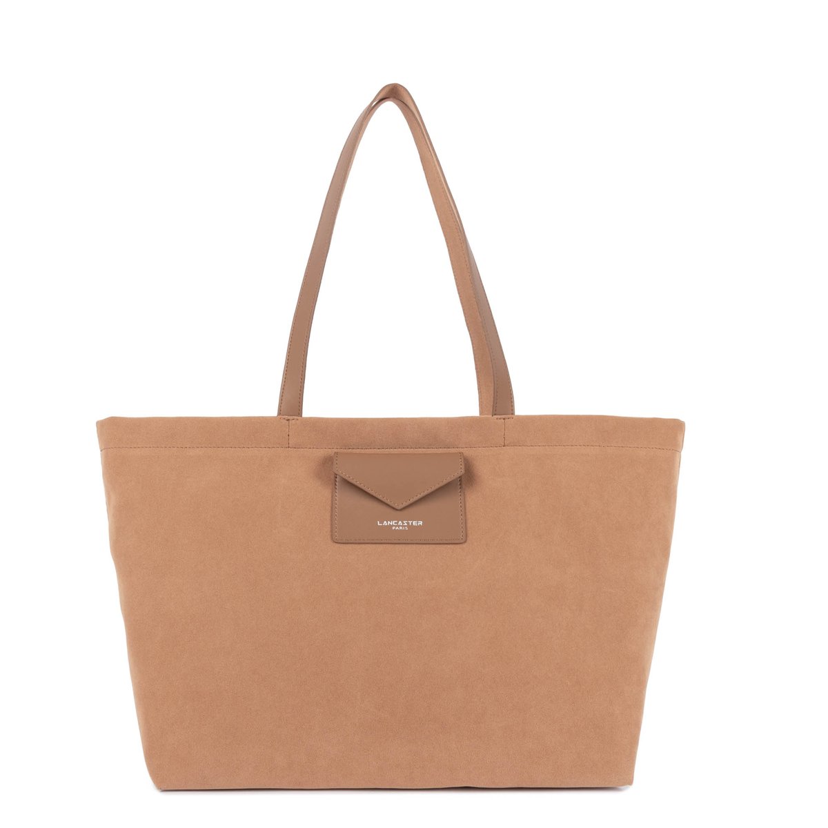 Grand sac cabas épaule SUÉDINE KBA moka, LANCASTER