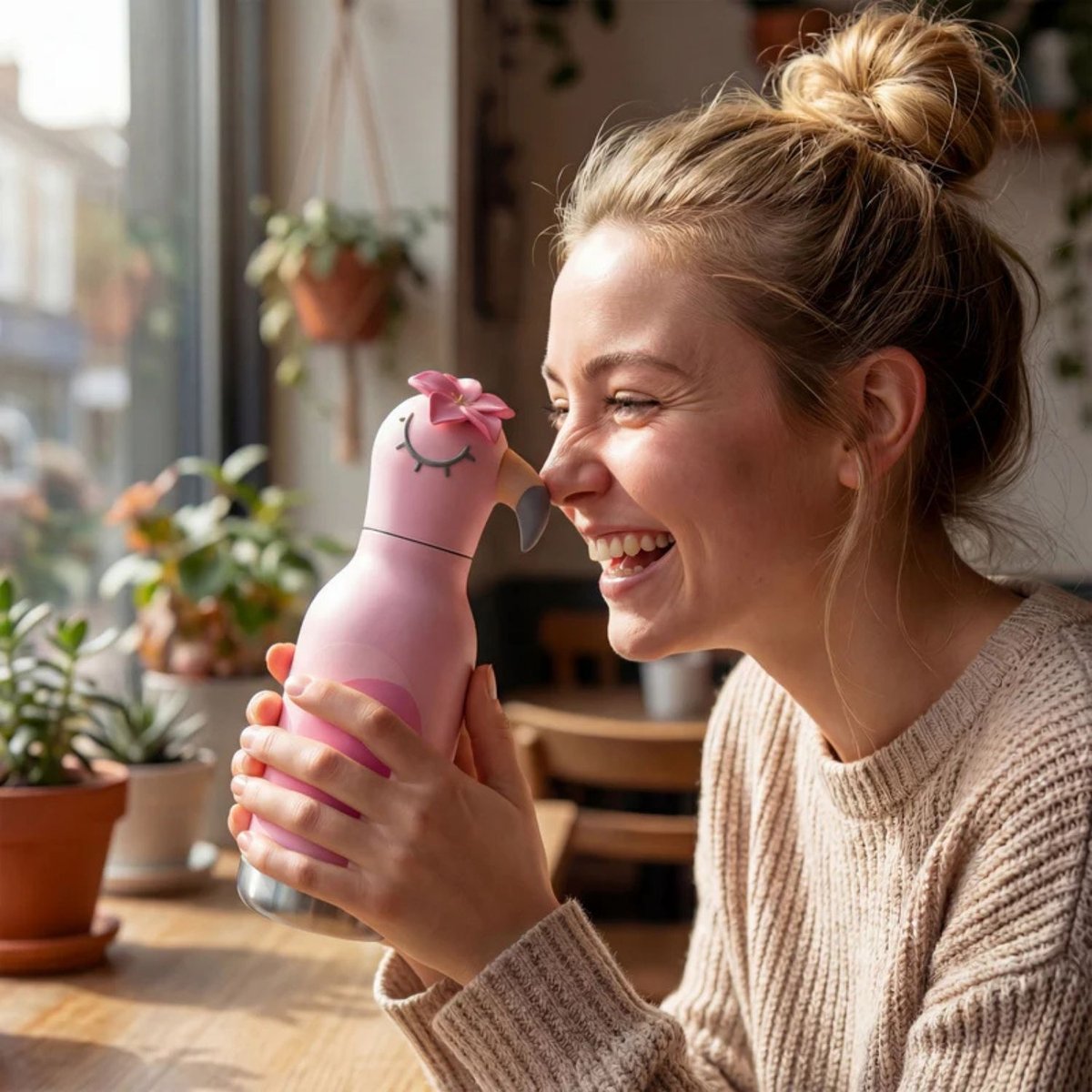 Gourde isotherme Bestie rose, corail, gris, ASOBU