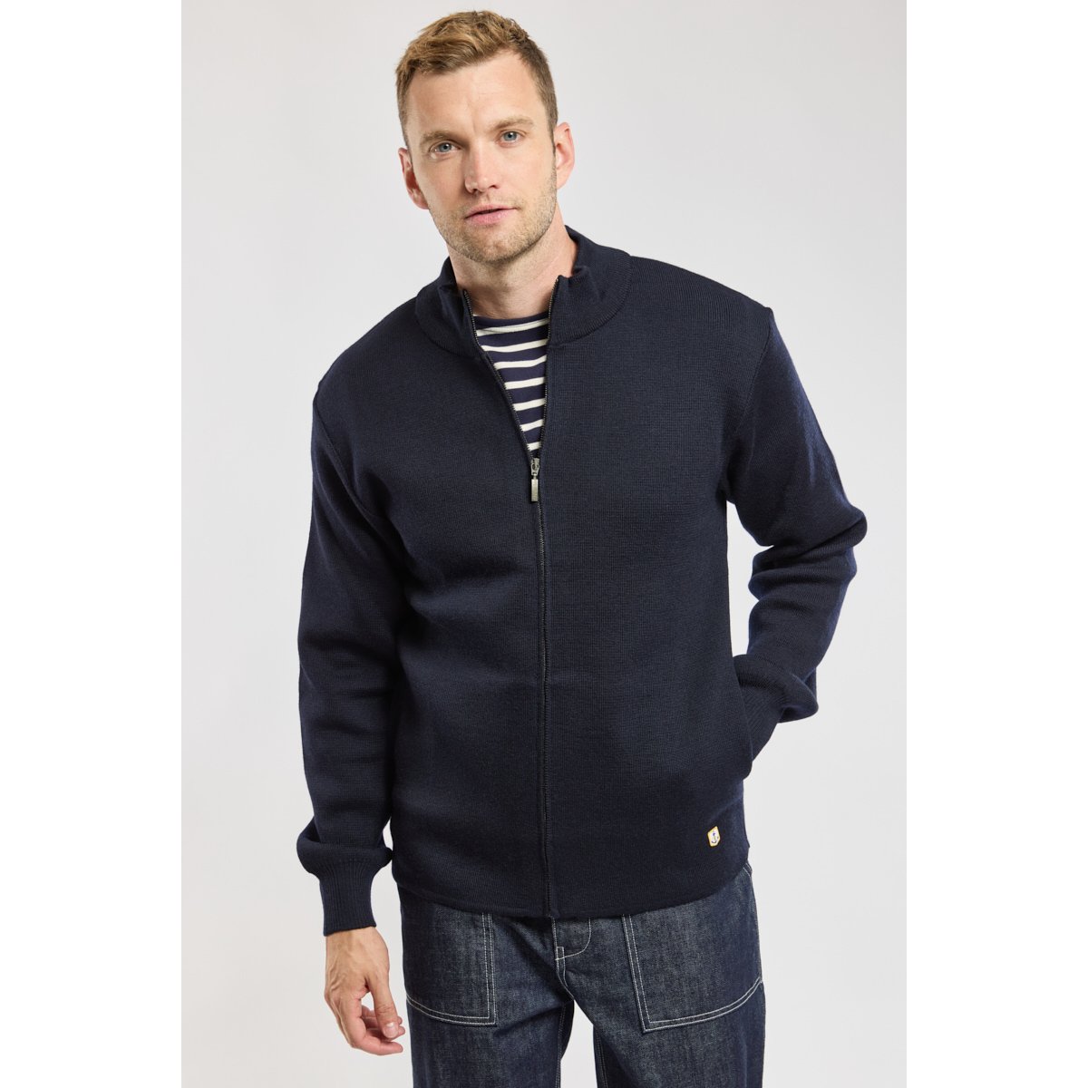 Cardigan en laine PLOUESCAT navire, ARMOR-LUX