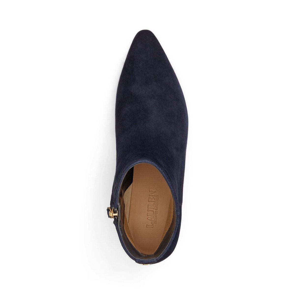 Spitz zulaufende Kittenheel-Stiefeletten aus Wildleder, FRANCESCA marine, LAUREN RALPH LAUREN