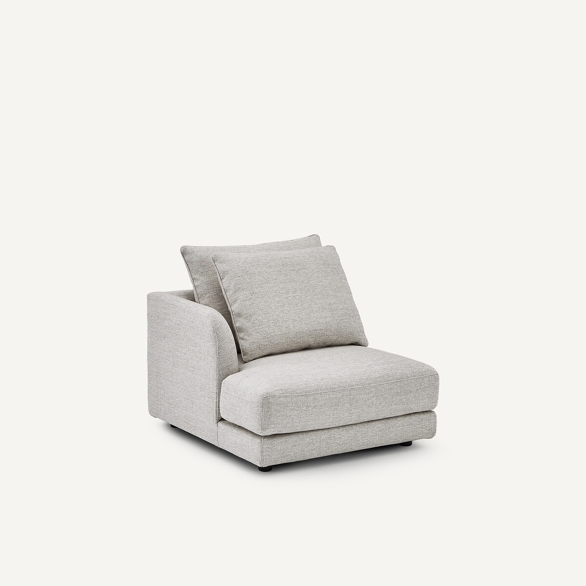 Demi-canapé gauche, modulable en toile jaspée, TIBERIO gris/blanc, AM.PM