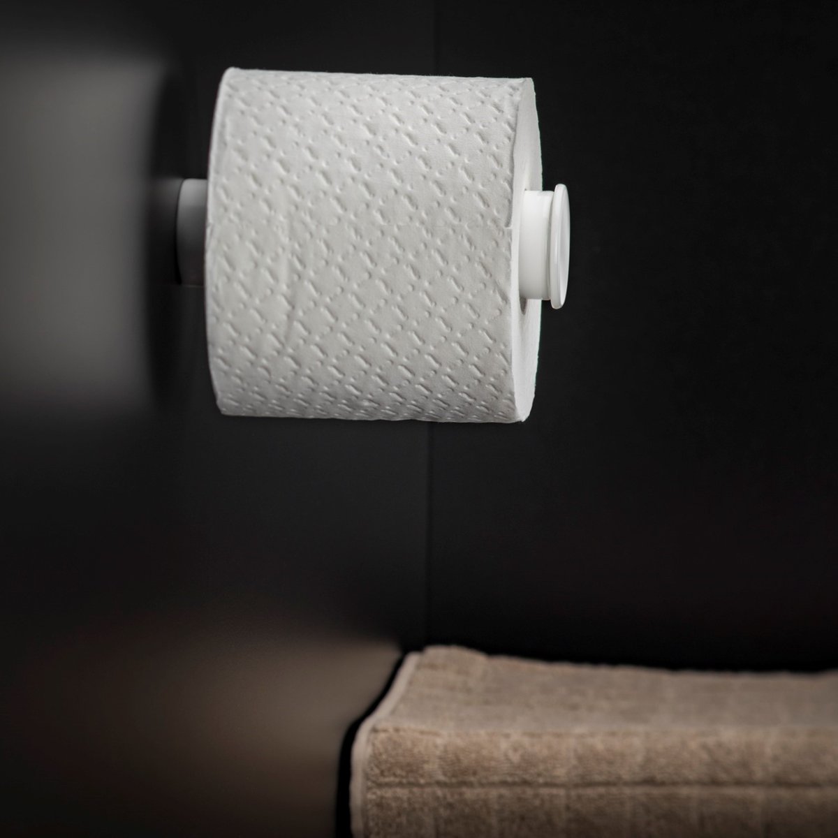 Porte Papier Toilette B&W noir mat, COSMIC