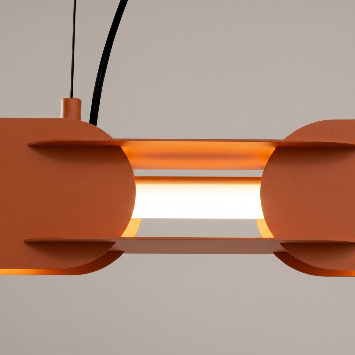Suspension Acier Ocre Rouge LED 1 Chain ocre rouge, EDEN