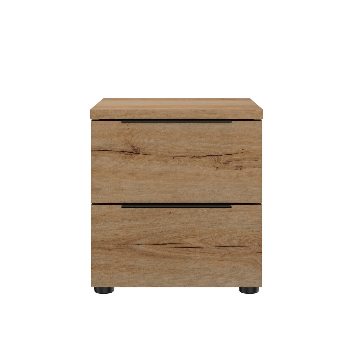 Chevet 2 tiroirs finition marron, GAMI