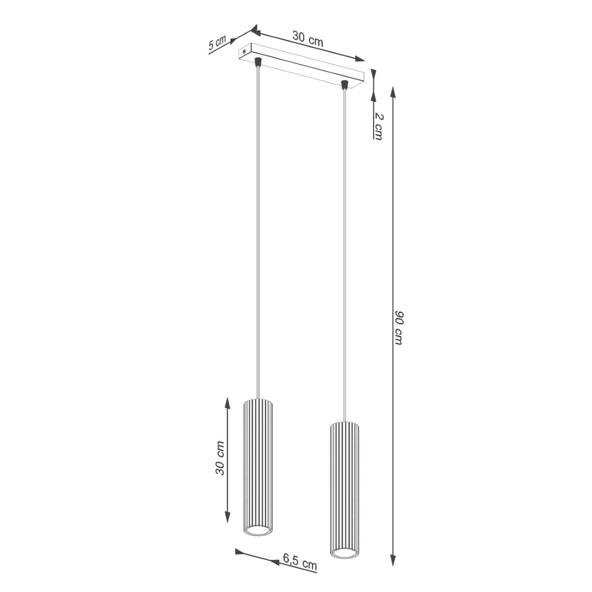 Suspension Aluminium Beige GU10 2 Karbon beige, EDEN