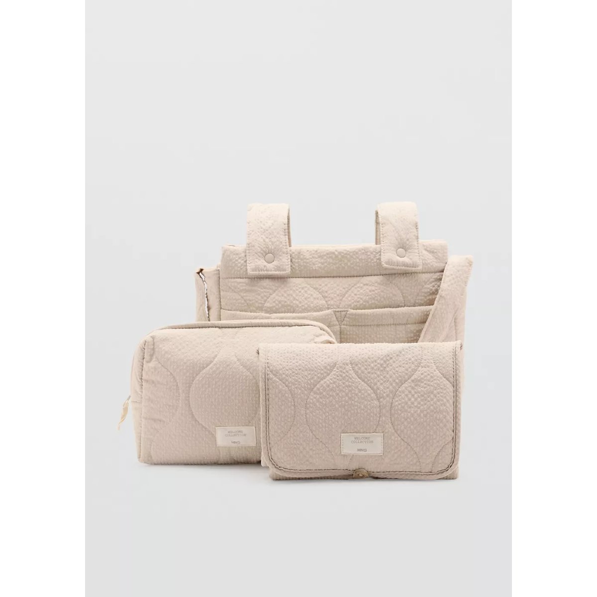 Sac maternité texturé beige, MANGO BABY
