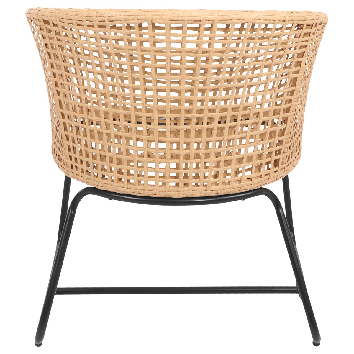 Lot de 2 fauteuils en rotin synthétique, RINA naturel, noir, HAPPY GARDEN
