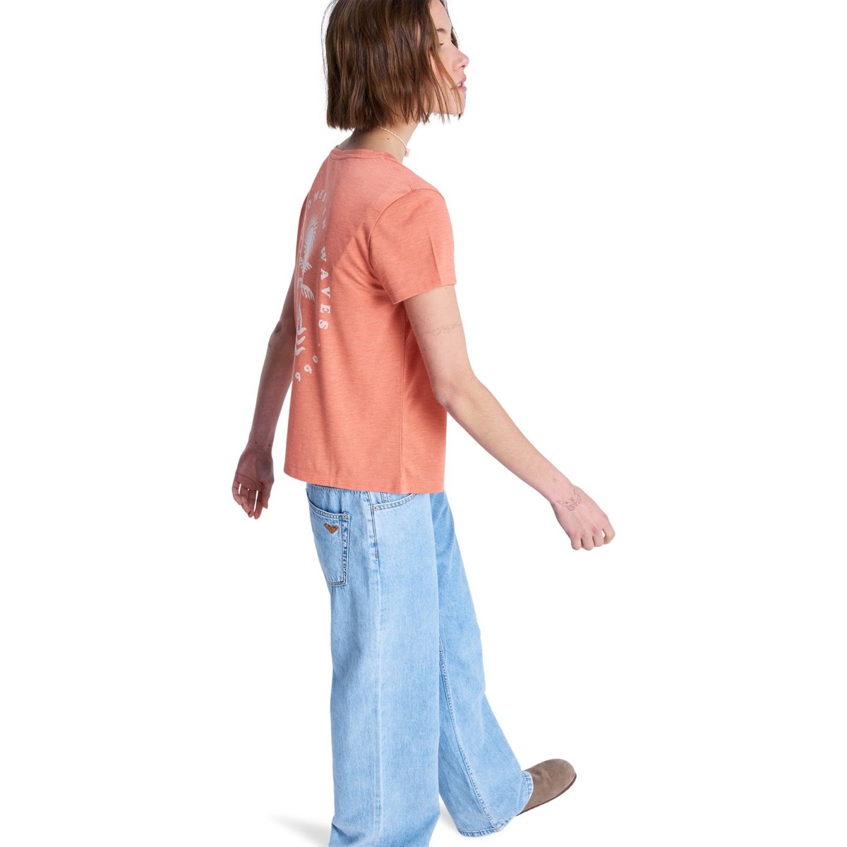 T-Shirt, manches courtes, col rond, . orange apricot brandy, ROXY