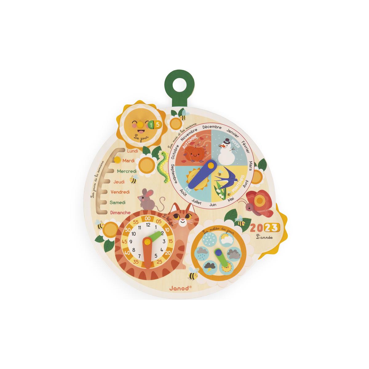 Roue du temps en bois multicolore, JANOD
