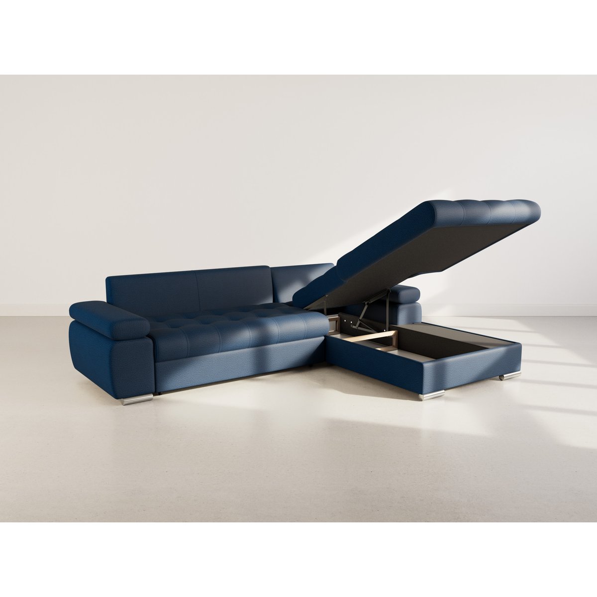 Canapé d'Angle Convertible 4 places - BIANCA bleu marine, BEST MOBILIER