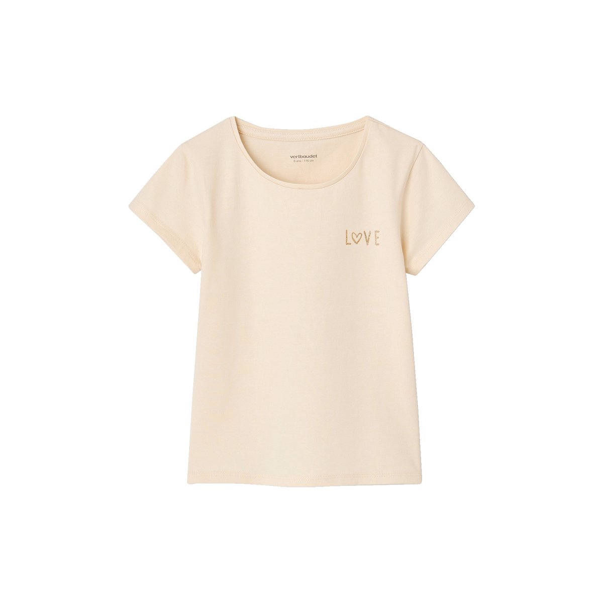 Lot de 3 T-shirts manches courtes beige, VERTBAUDET