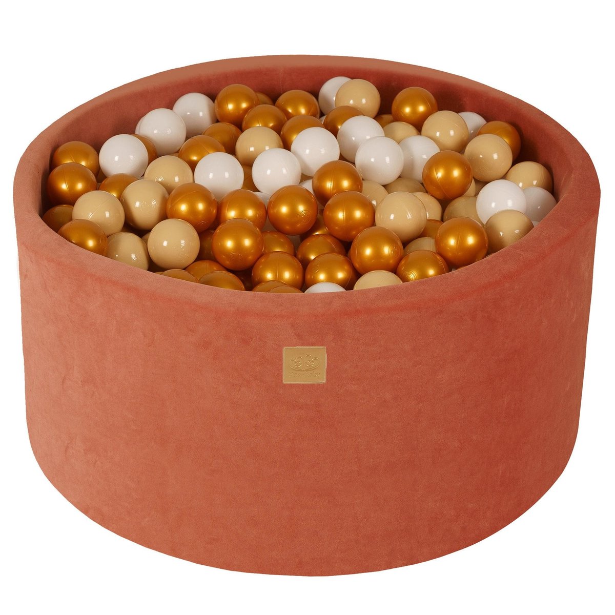 Piscine À Balles pour Bébé - Piscine a Balle pour Enfant piscine rouge marsala avec 300 balles blanche, baige et or, MEOW BABY