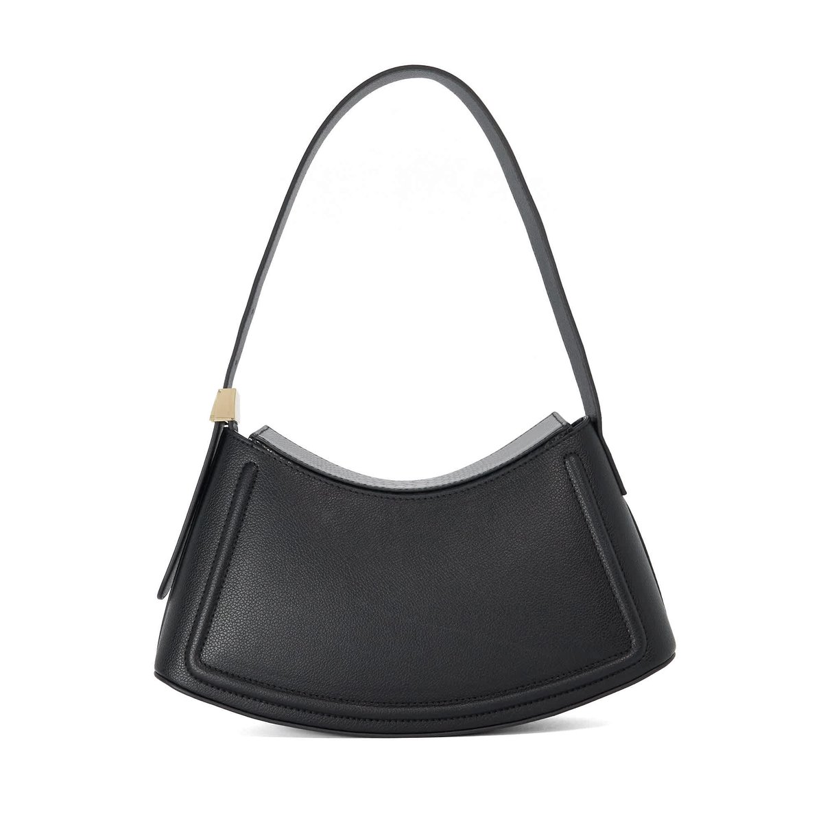 Sac à bandoulière sculptural - DEPENDENT black-black leather, DUNE LONDON