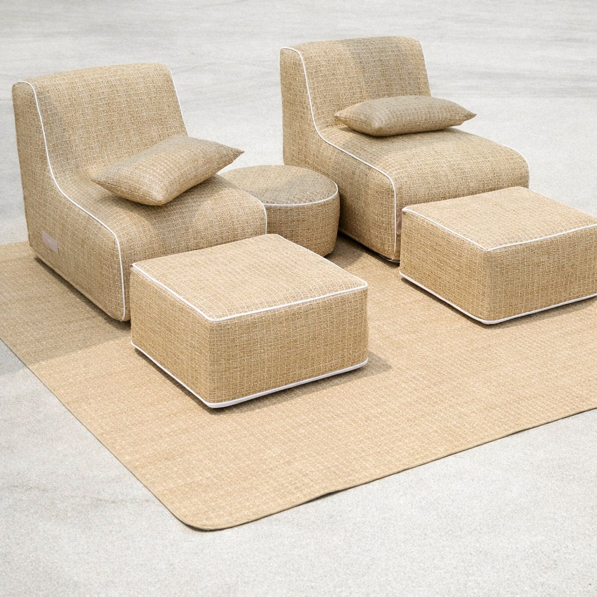 Housse de coussin imperméable pour extérieur FORMENTERA - QABANE naturel, HOME MAISON