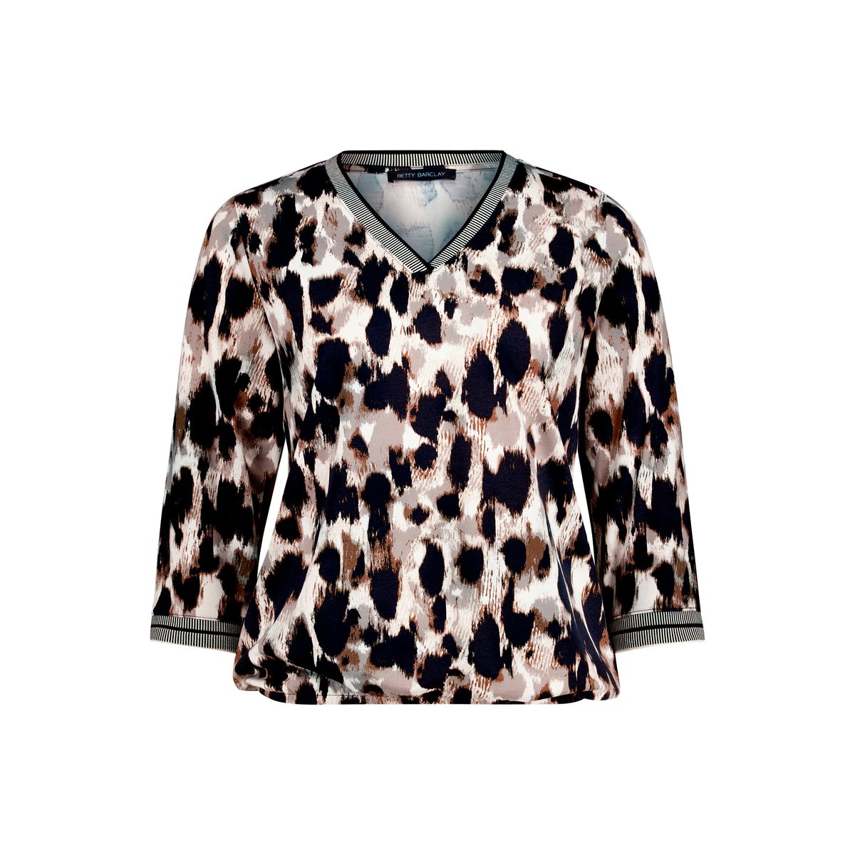 T-shirt façon blouse à imprimé beige/noir, BETTY BARCLAY