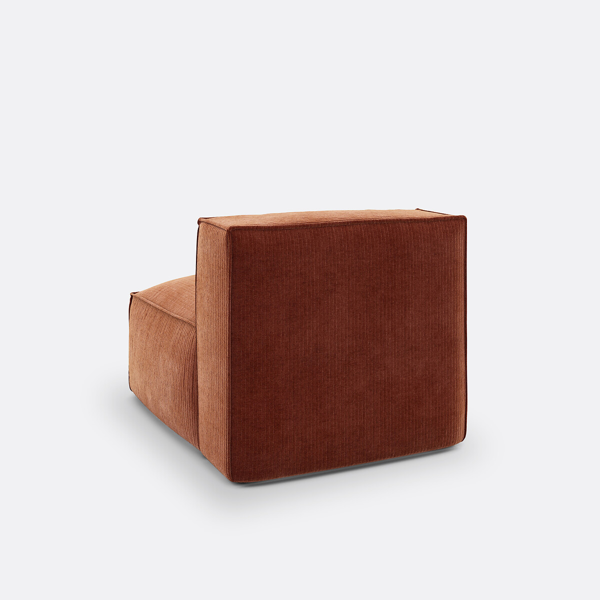 Elément chauffeuse pour canapé modulable, en velours côtelé vintage, SEVEN terracotta, LA REDOUTE INTERIEURS