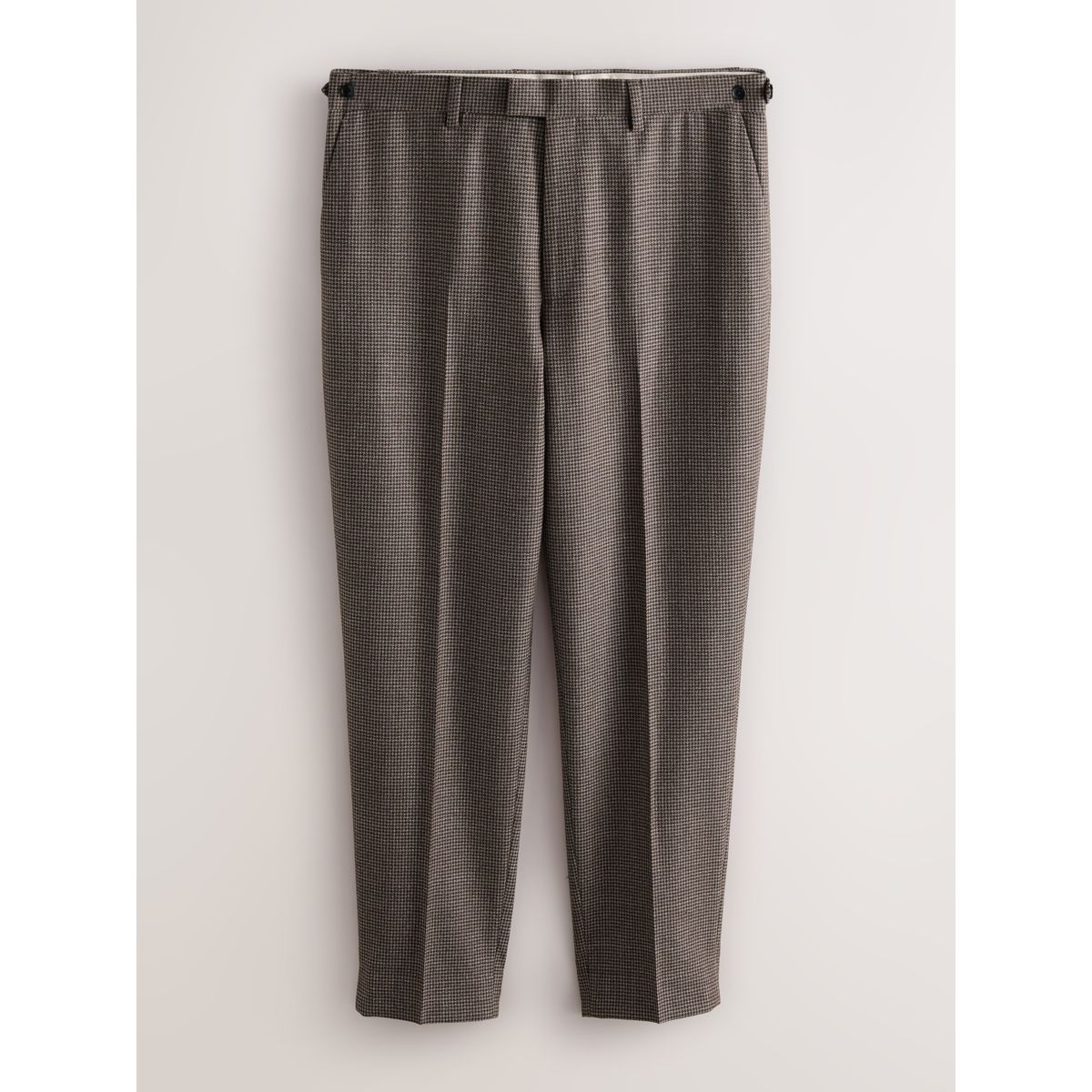 Pantalon de costume pied-de-poule en laine marron, NEXT