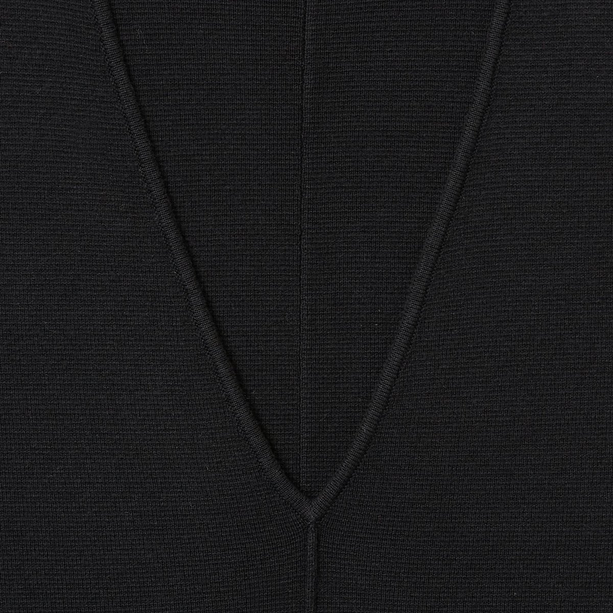Robe col V courte en maille noir, MONOPRIX