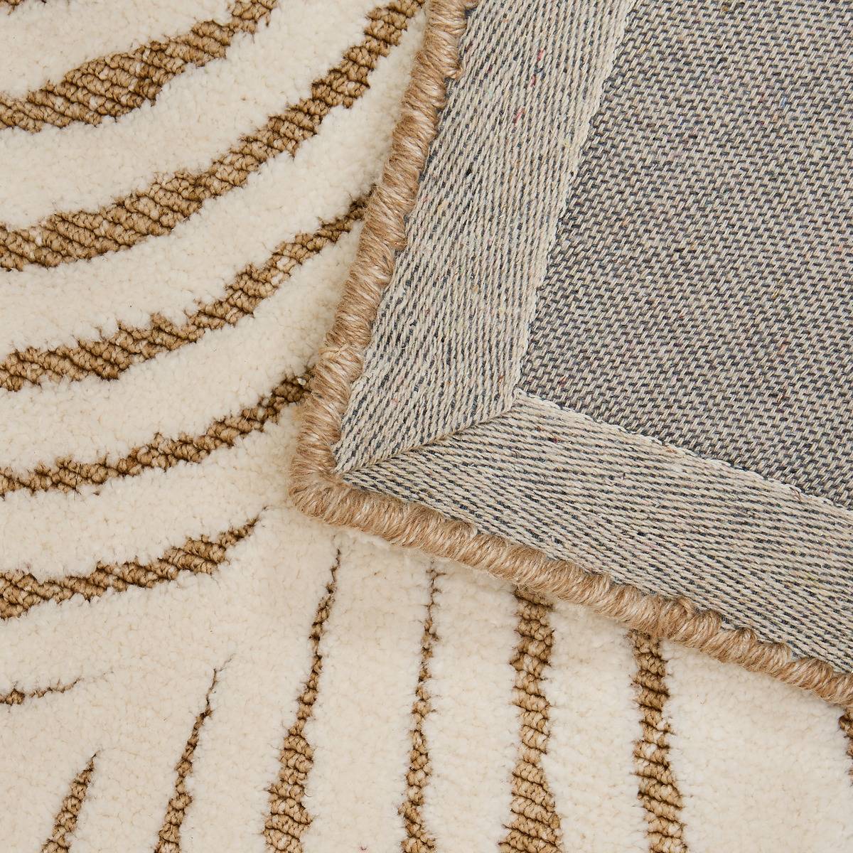 Tapis rectangulaire LOOMIA beige lin, ATMOSPHERA