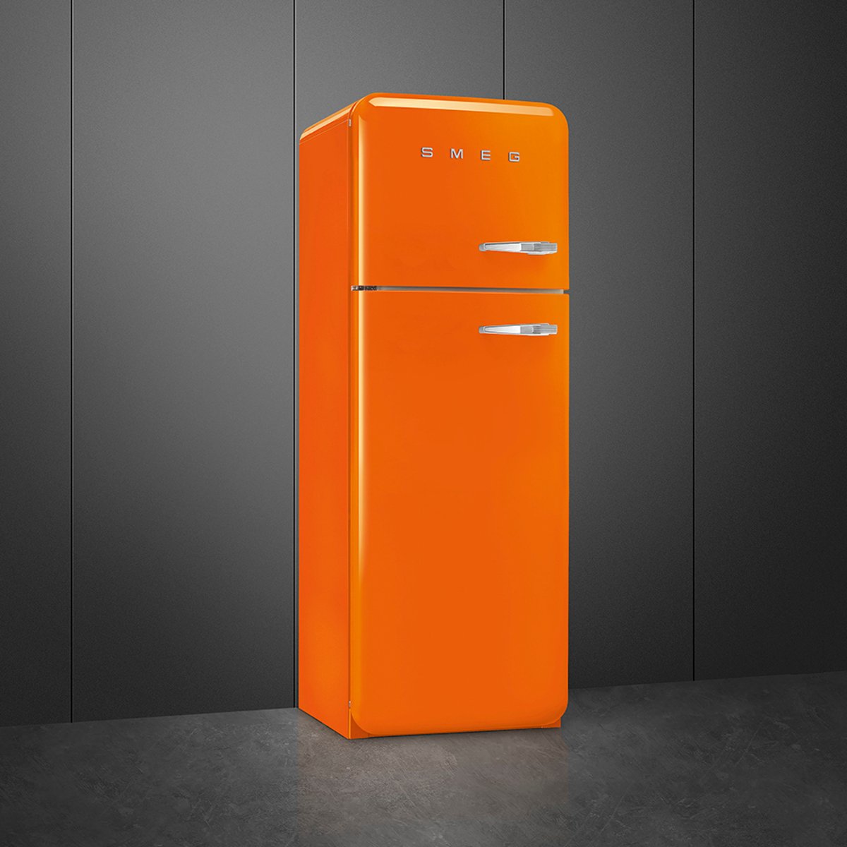 Réfrigérateur 2 portes poignée à droite FAB30 orange brillant, SMEG